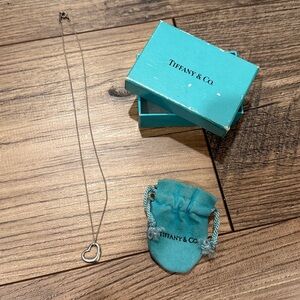 Tiffany & Co. Peretti Open Heart Pendant Necklace with Box & Dustbag